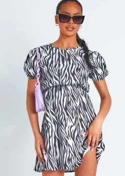 Best Sale Melanie Zebra Print Day Dress Women Dresses