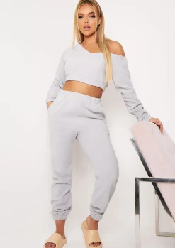 Melina Grey Fleece Joggers^Missy Empire Clearance