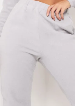 Melina Grey Fleece Joggers^Missy Empire Clearance