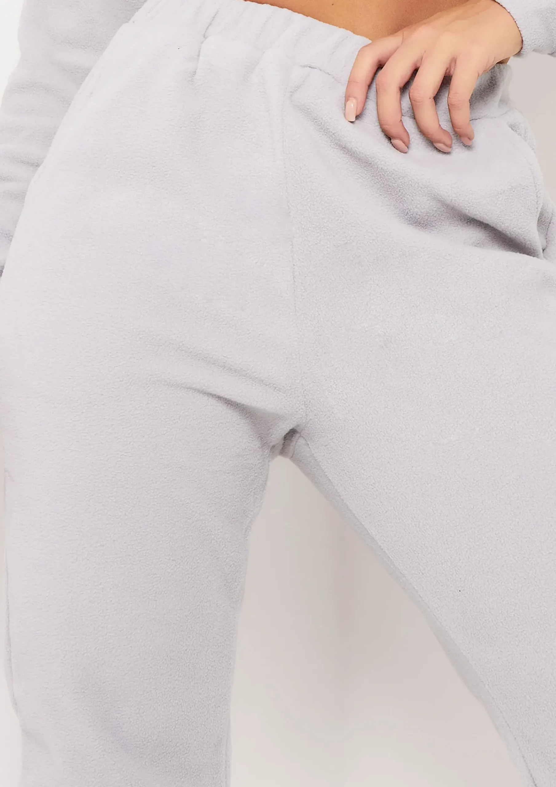 Melina Grey Fleece Joggers^Missy Empire Clearance