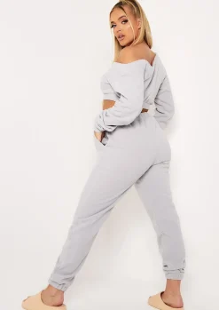 Melina Grey Fleece Joggers^Missy Empire Clearance