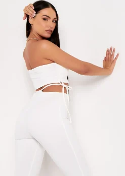 Melody Ivory V Bar Bandeau Crop Top^Missy Empire Cheap