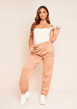 Mia Nude Slinky Square Neck Sleeveless Bodysuit^Missy Empire Hot