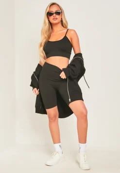 Shop Milly Black Seamless Built In Bra Top And Shorts Set Women Seamless & Shapewear