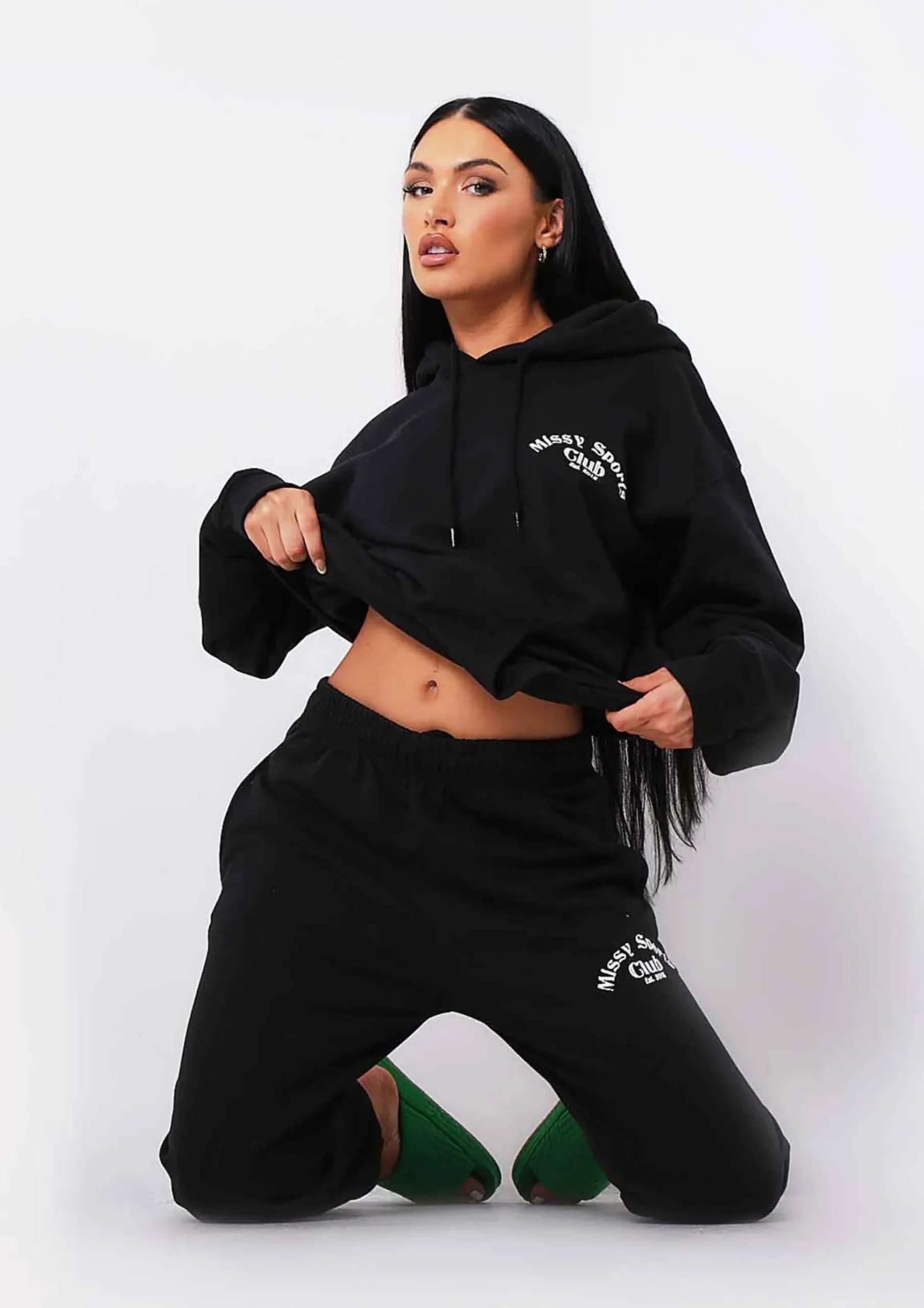 Shop Misha Black Missy Sports Club Oversized Hoodie Women Tracksuits