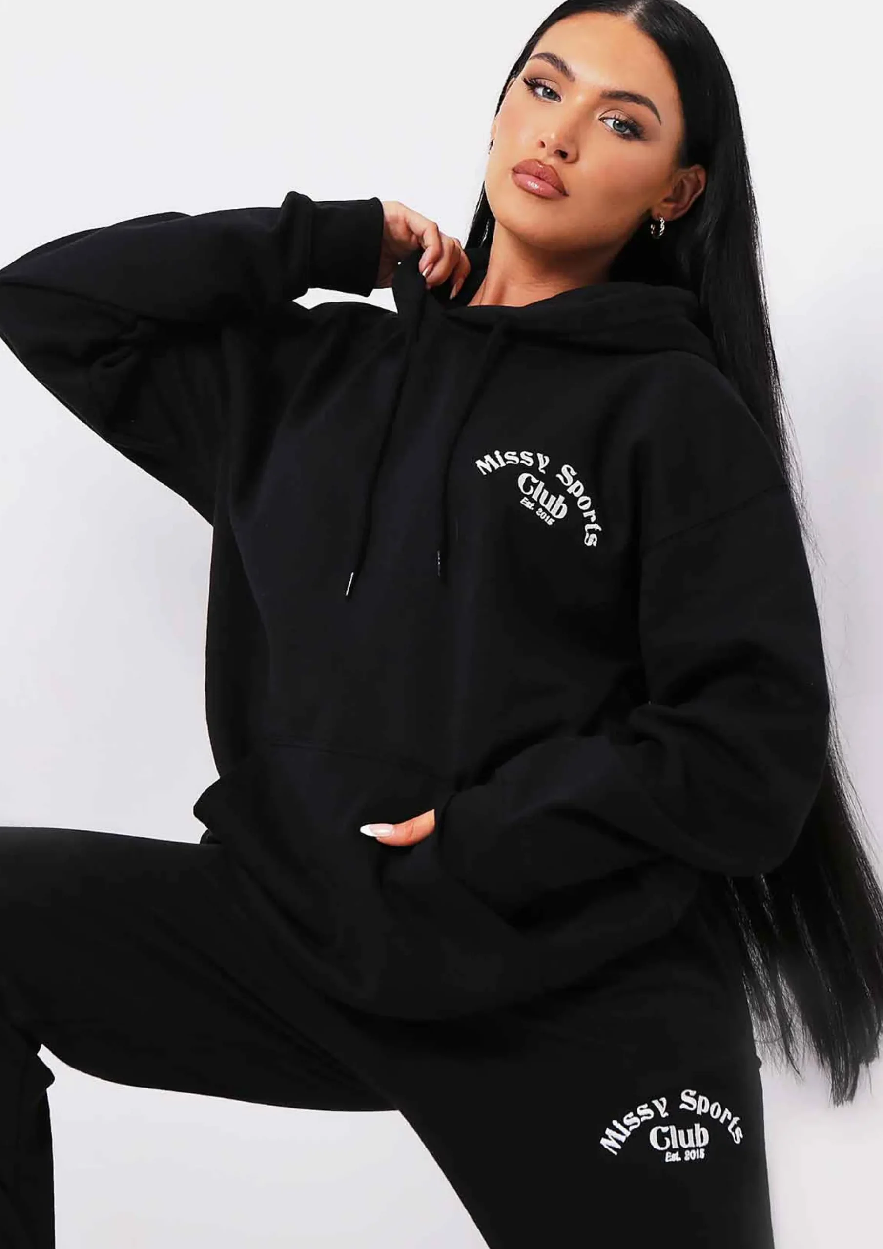 Shop Misha Black Missy Sports Club Oversized Hoodie Women Tracksuits