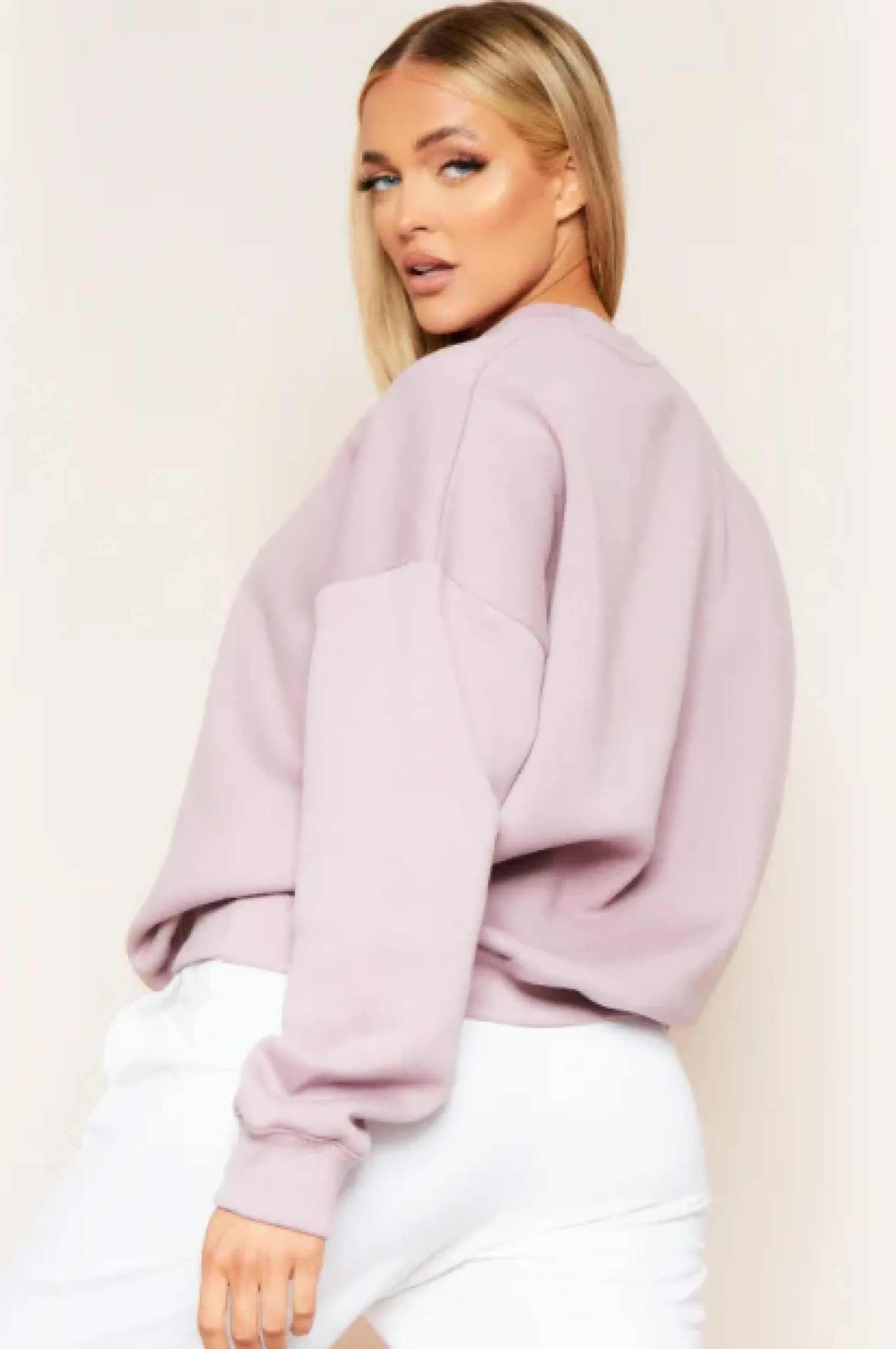 Mona Mauve Washed Oversized Sweatshirt^Missy Empire Sale