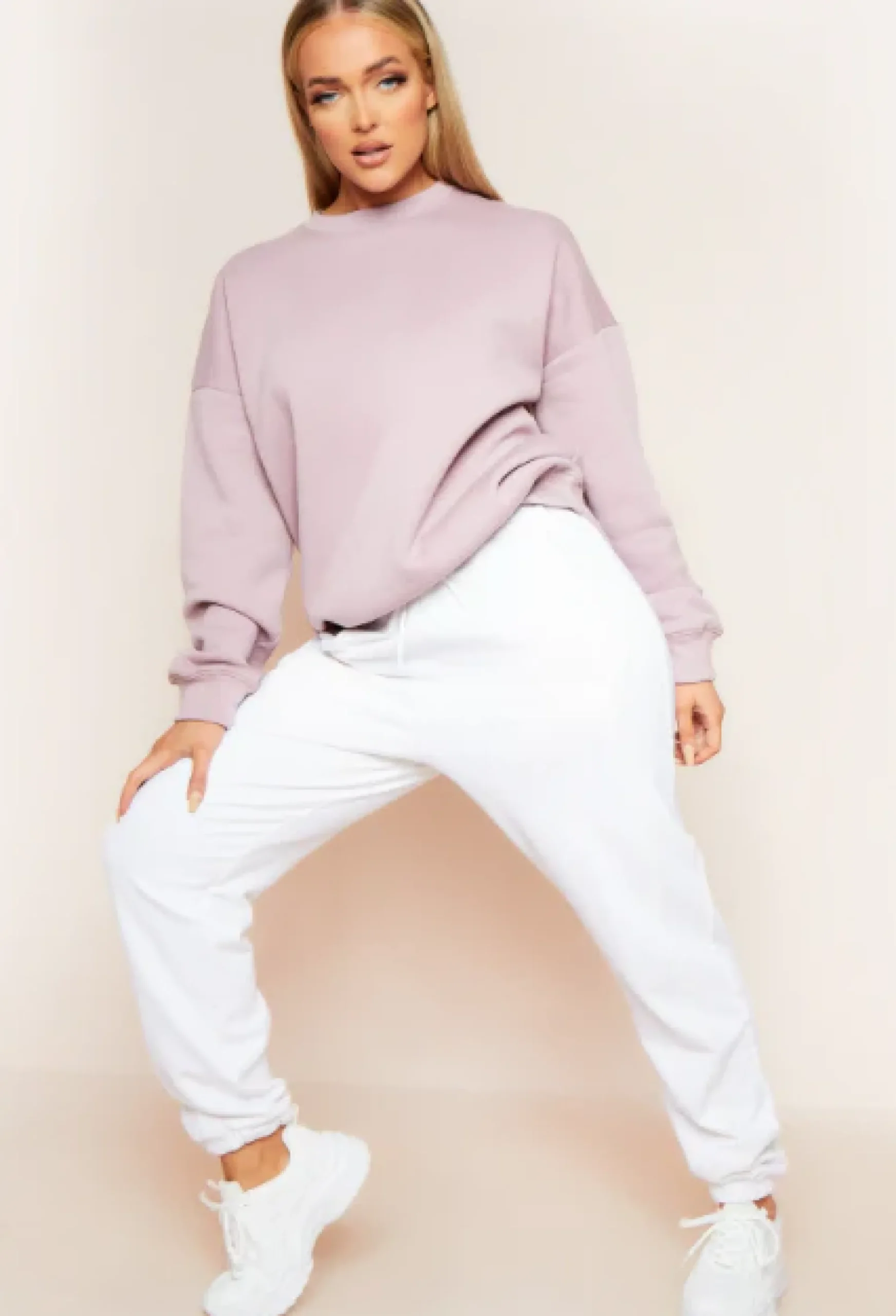 Mona Mauve Washed Oversized Sweatshirt^Missy Empire Sale