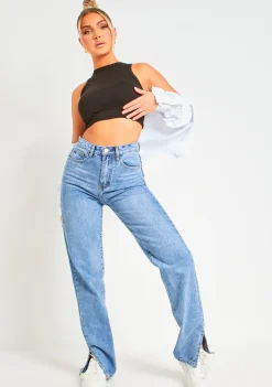 Myla Black Premium Sculpt Racer Crop Top^Missy Empire Discount
