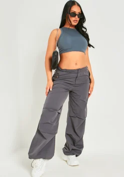 Myla Grey Premium Sculpt Racer Crop Top^Missy Empire Flash Sale