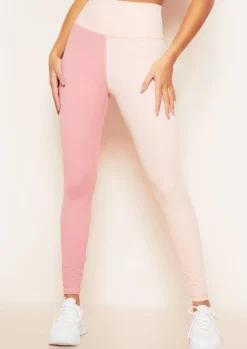 Online Myra Pink Missy Sport Colour Block High Waisted Gym Leggings Women Leggings