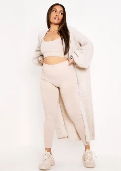 Cheap Nathalie Beige Balloon Sleeve Knitted Cardigan Women Loungewear