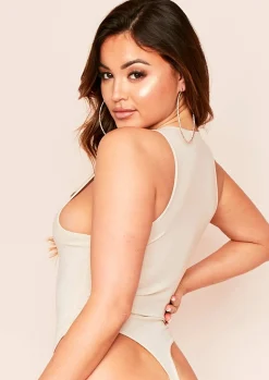 Naya Champagne Soft Racer Bodysuit^Missy Empire Cheap