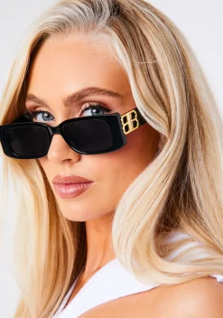 Clearance Niamh Black B Detail Sunglasses Women Sunglasses