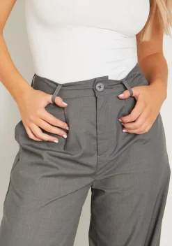 Flash Sale Nicki Charcoal Tailored Slouchy Wide Leg Trouser Women Trousers