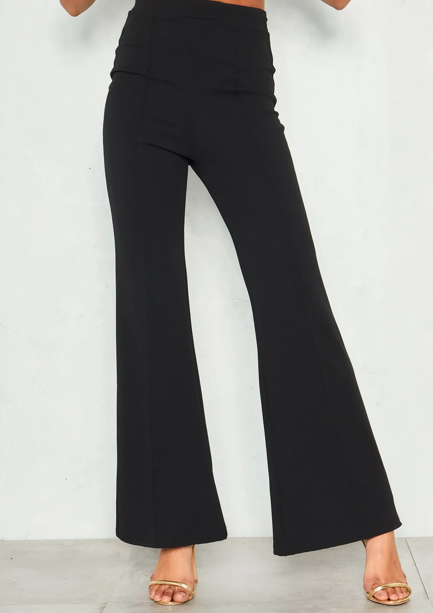 Shop Nikita Black Stitched Flare Leg Trousers Women Trousers