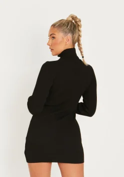 Cheap Nikita Black Roll Neck Knitted Mini Dress Women Dresses