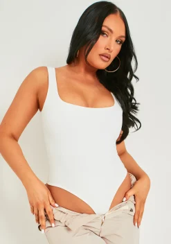 Noelle White Premium Sculpt Square Neck Bodysuit^Missy Empire Store