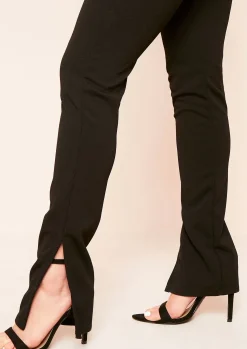 Online Nova Black Split Side Trousers Women Trousers