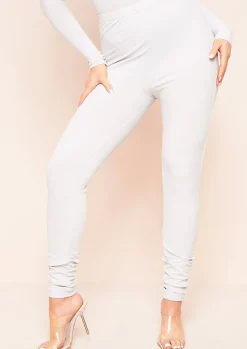 Flash Sale Nova Light Grey Plain Ribbed Leggings Women Loungewear