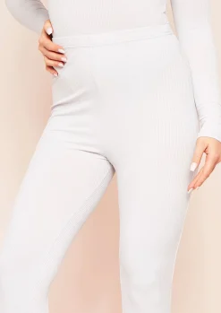 Flash Sale Nova Light Grey Plain Ribbed Leggings Women Loungewear