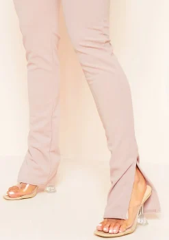 Cheap Nova Mocha Split Side Trousers Women Trousers