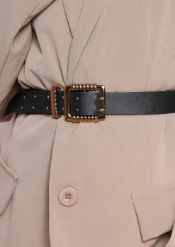 Cheap Pamela Black Twisted Buckle Belt Women Belts
