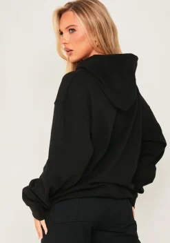 Pippa Black Bear Print Graffiti Hoodie^Missy Empire Best Sale