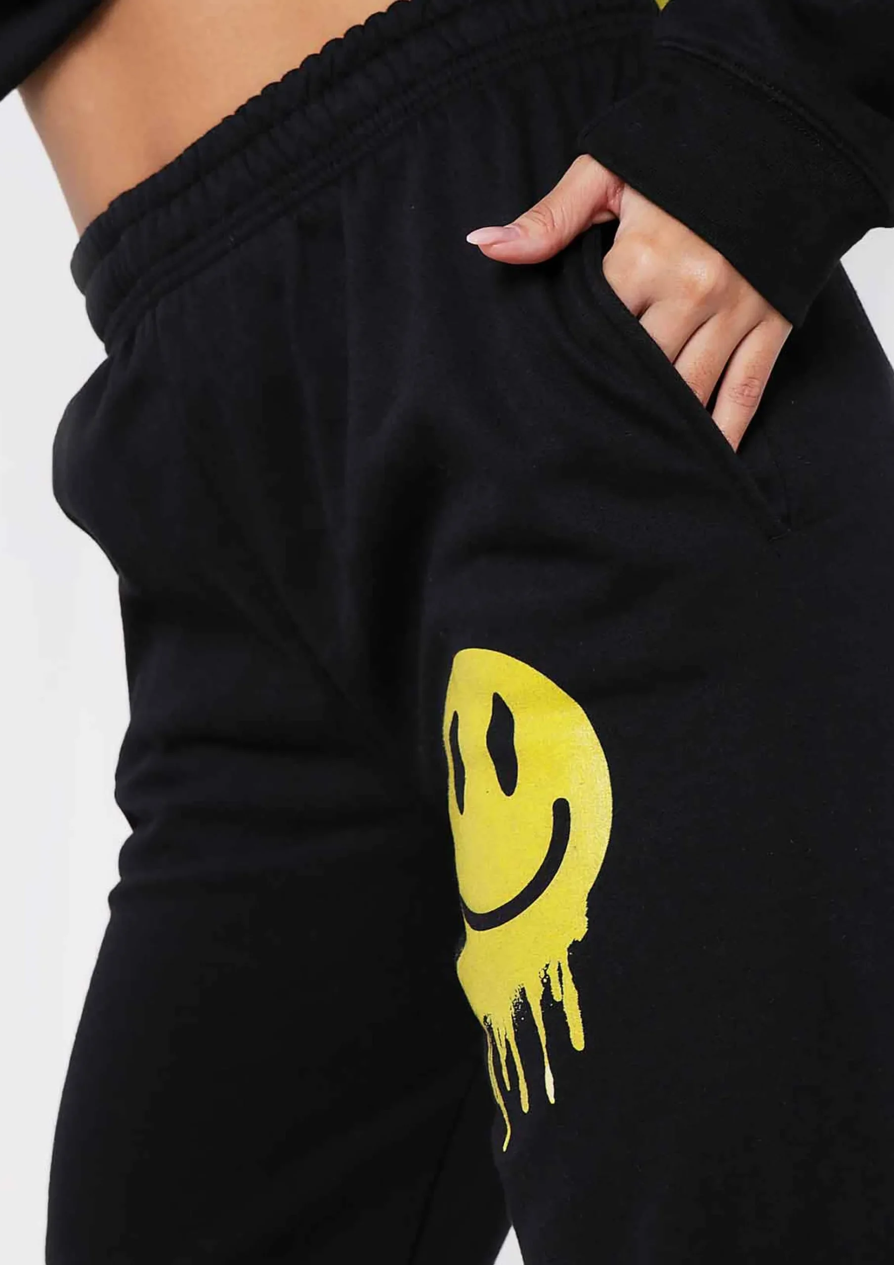Rai Black Smiley Face Jogger^Missy Empire Cheap