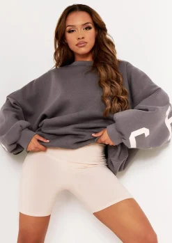 Cheap Remi Grey Chicago Oversized Sweatshirt Women Loungewear