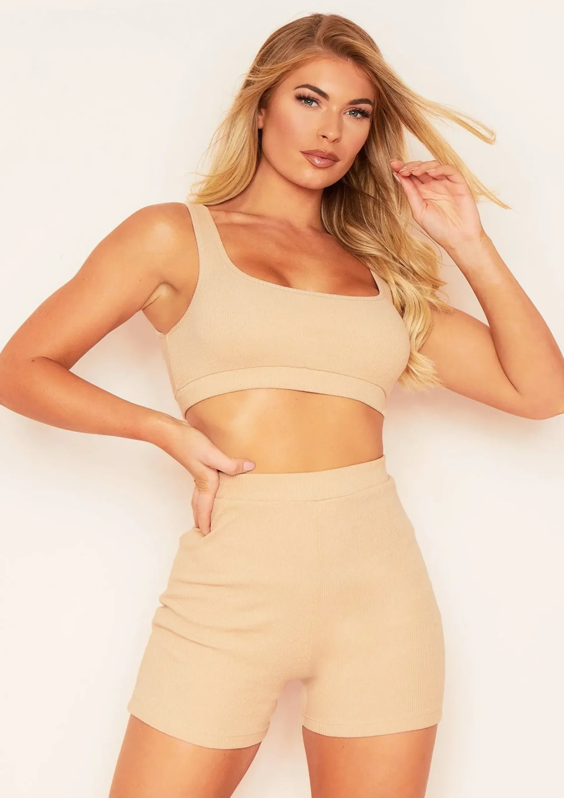 Best Sale Remy Nude Ribbed Cycle Shorts Women Shorts