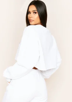 Hot Rita White Los Angeles Slogan Graphic Oversized Sweatshirt Women Loungewear