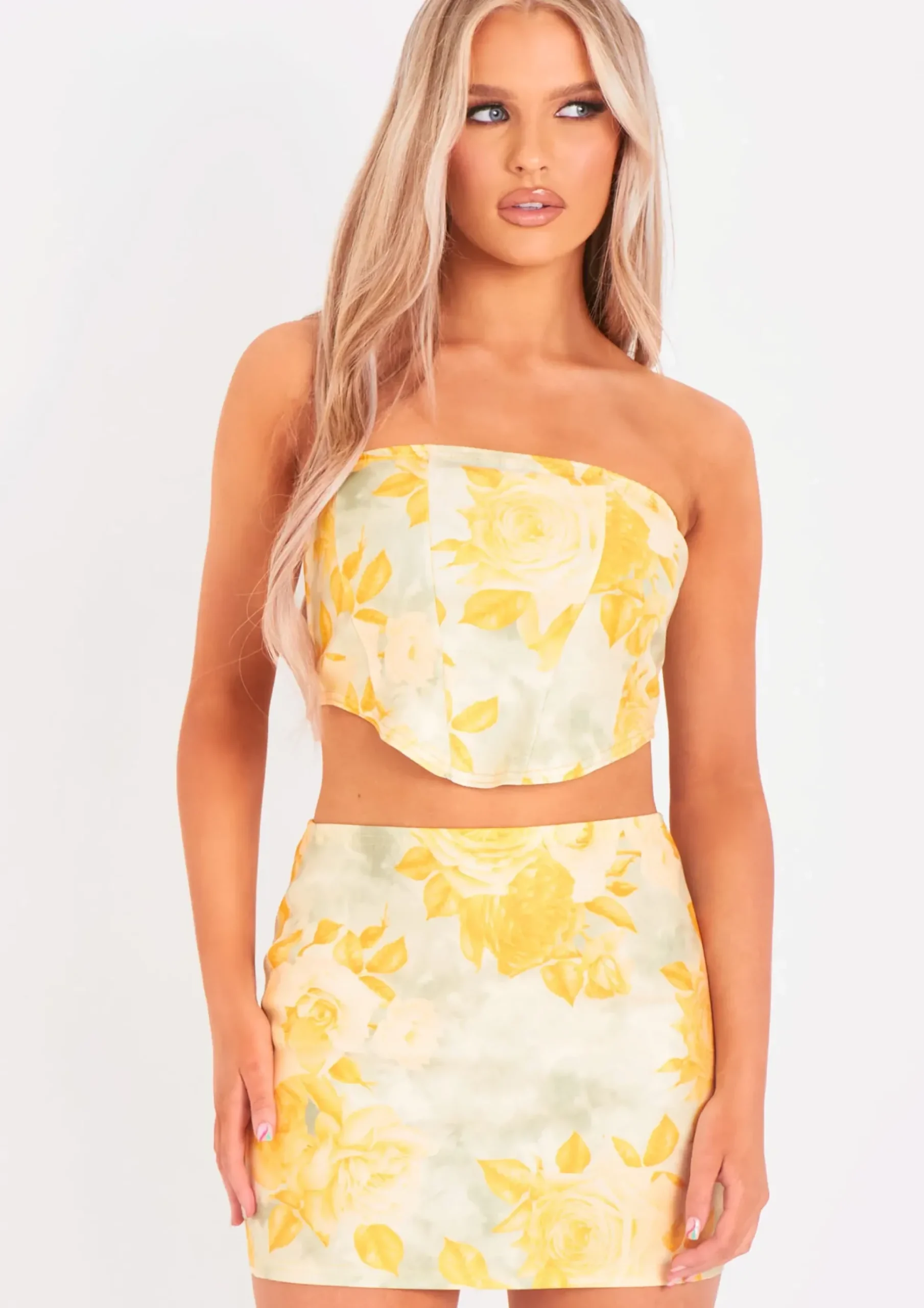 Rivka Floral Print Bengaline Corset Top^Missy Empire Flash Sale
