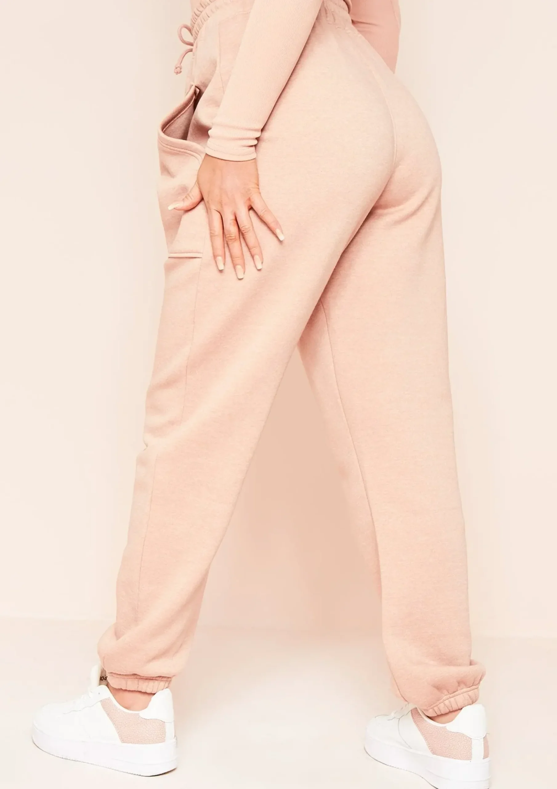 Discount Romy Dusty Rose Pocket Front Oversized Joggers Women Tracksuits