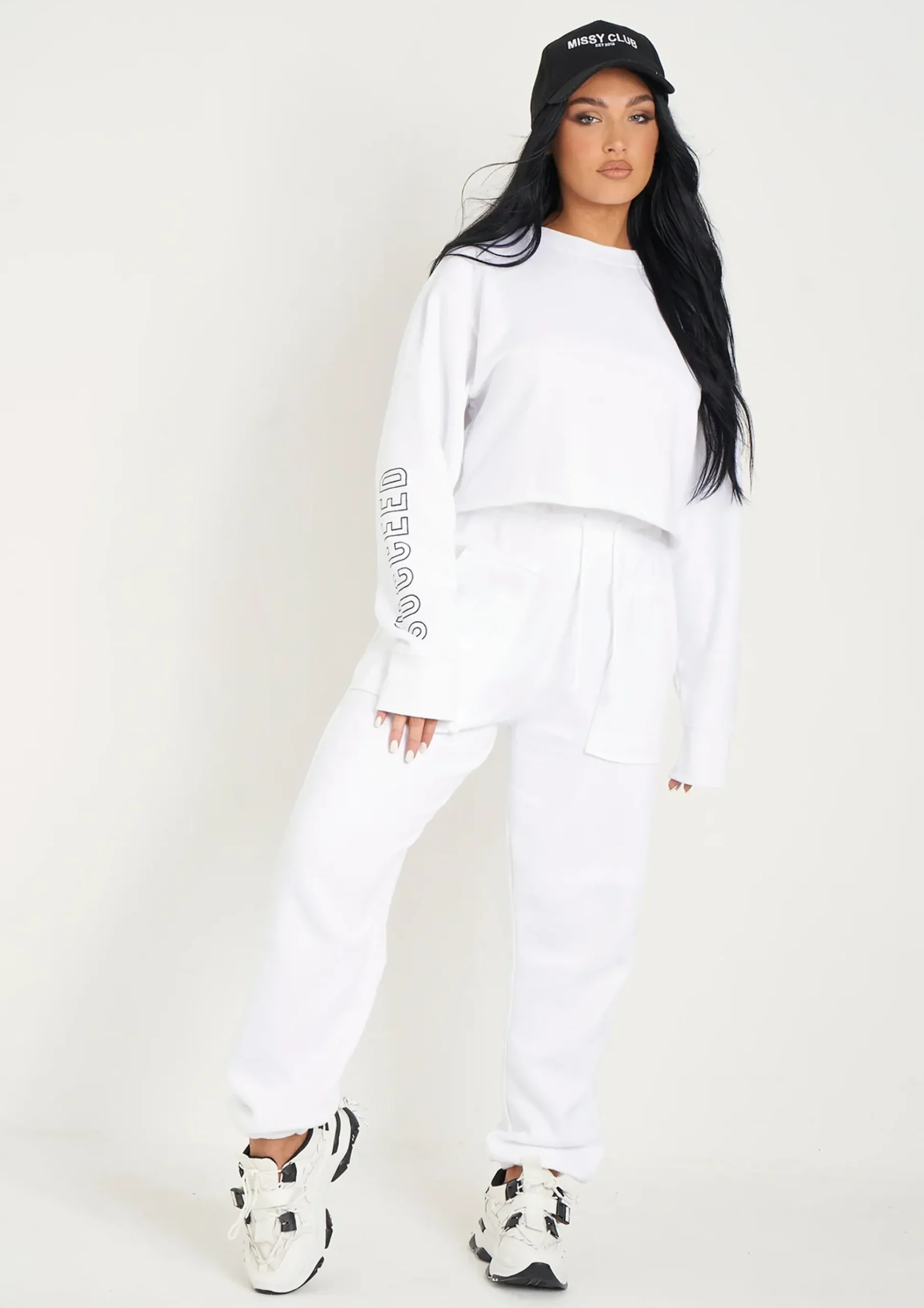 Outlet Romy White Pocket Front Oversized Joggers Women Tracksuits