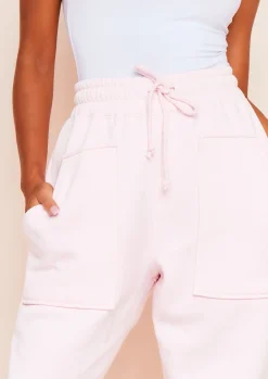 Romy Baby Pink Pocket Front Oversized Joggers^Missy Empire Fashion