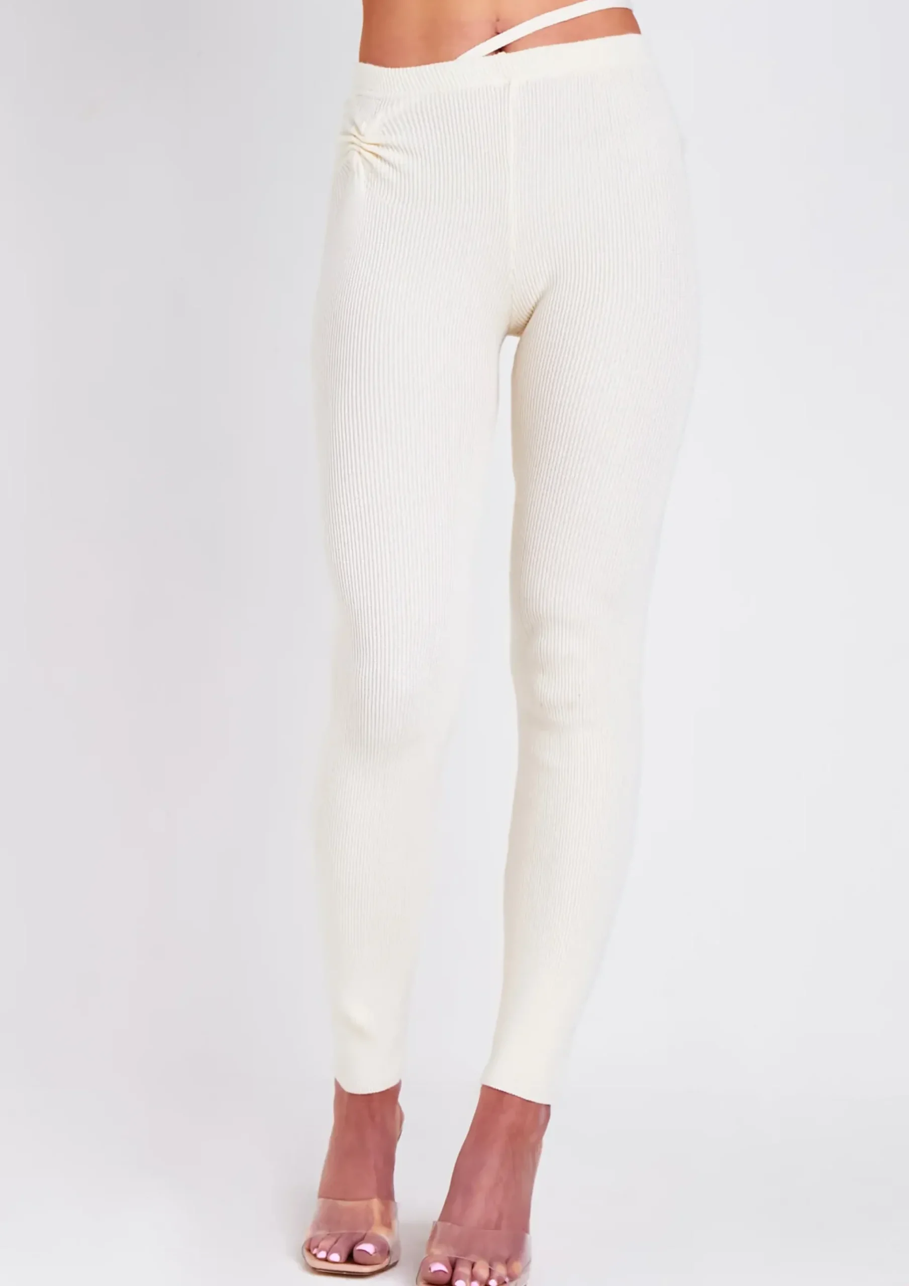 Best Sale Sabella Ivory Tie Waist Leggings Women Leggings