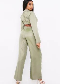Online Sabrina Khaki High Waisted Trouser Co-Ord Women Trousers