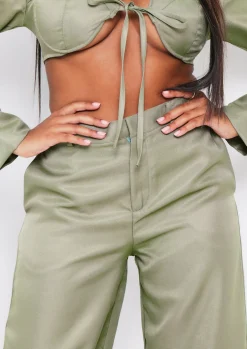 Online Sabrina Khaki High Waisted Trouser Co-Ord Women Trousers