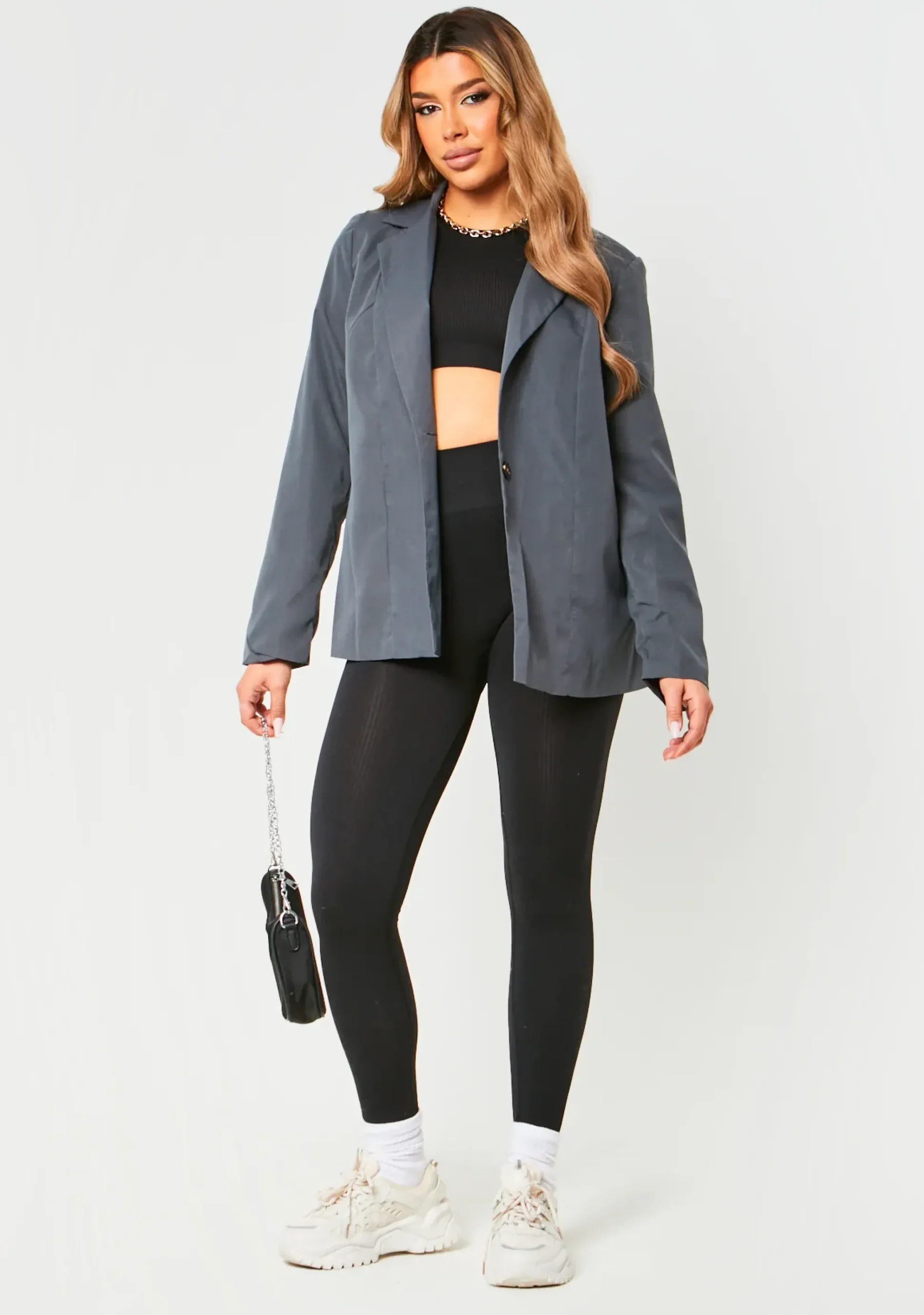 Sabrina Charcoal Tailored Oversized Blazer^Missy Empire Cheap