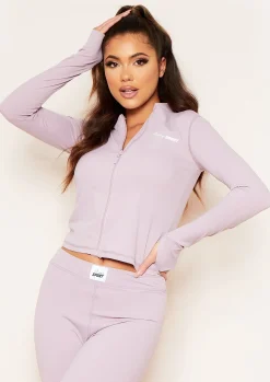 Discount Sadie Mauve Missy Sports Zip Up Gym Jacket Women Activewear