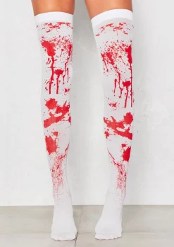 Best Sale Salem White Blood Stain Halloween Stockings Women Socks & Tights
