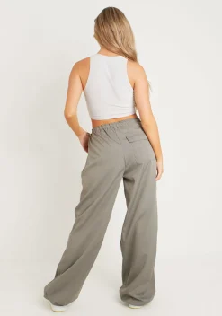 Sale Samantha Charcoal Parachute Cargo Pants Women Trousers