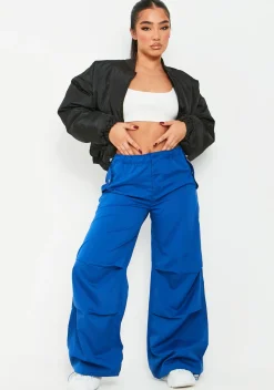 Outlet Samantha Cobalt Blue Parachute Cargo Pants Women Trousers