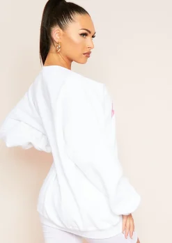 Best Sale Sancia White Babygirl Slogan Oversized Sweatshirt Women Loungewear
