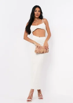 Shahena Cream Ruched Strappy Bralet Crop Top^Missy Empire Flash Sale