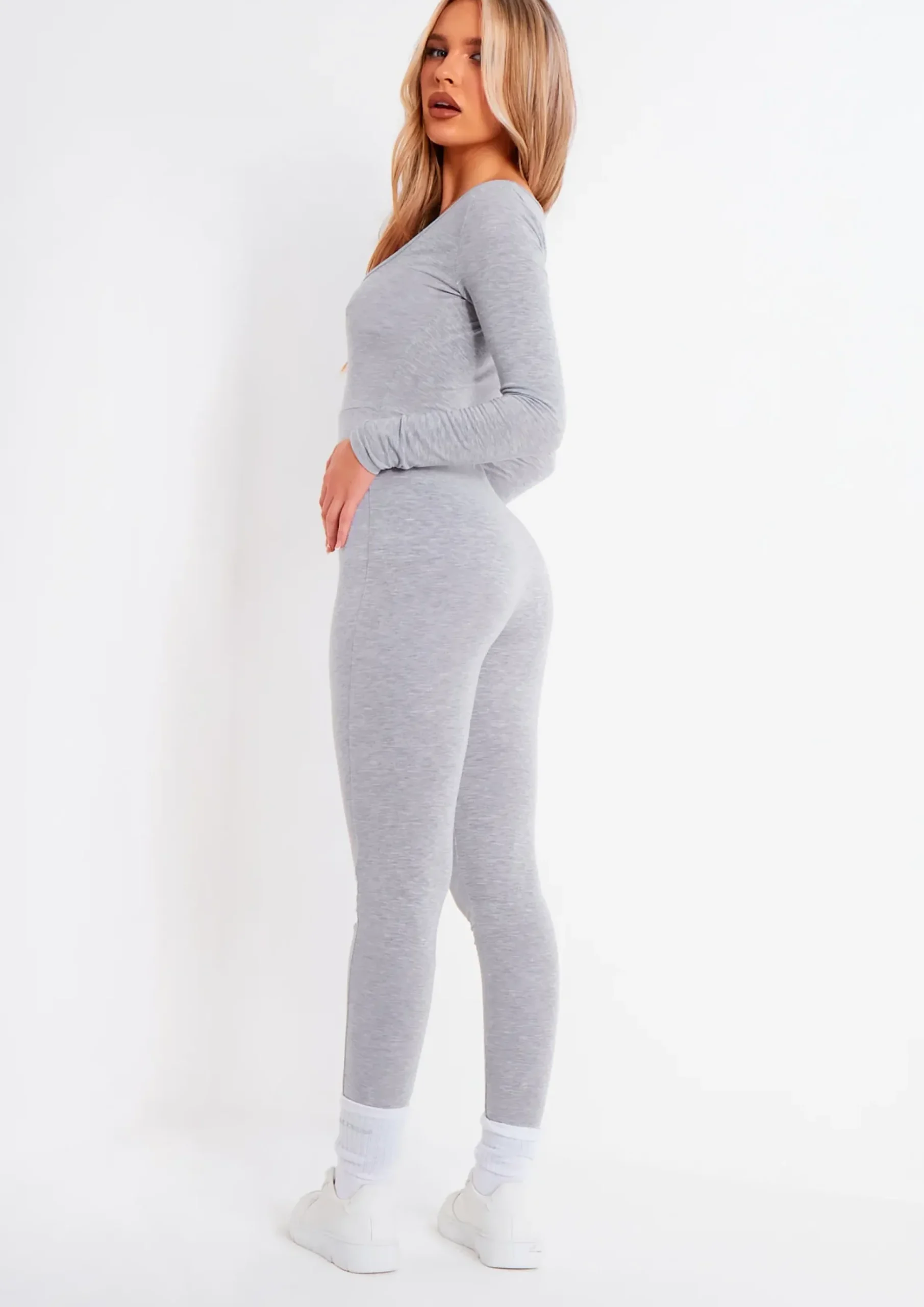 Online Soph Grey Wide Neck Jumpsuit Women Jumpsuits & Playsuits