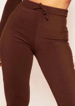 Shop Sophie Chocolate Soft Ribbed Drawstring Joggers Women Loungewear