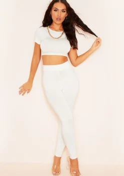 Stassie Ivory Capped Sleeve Crop Top^Missy Empire Shop