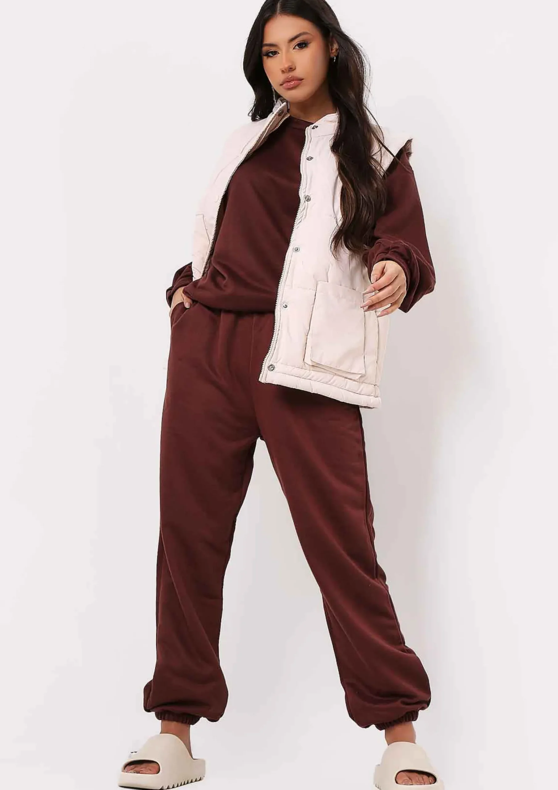Discount Stella Chocolate Casual High Waisted Joggers Women Loungewear